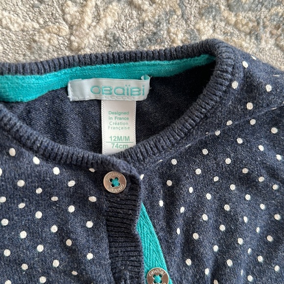 🌟sold🌟Cardigan Obaibi and Jacadi dress 12 months - Picture 2 of 4